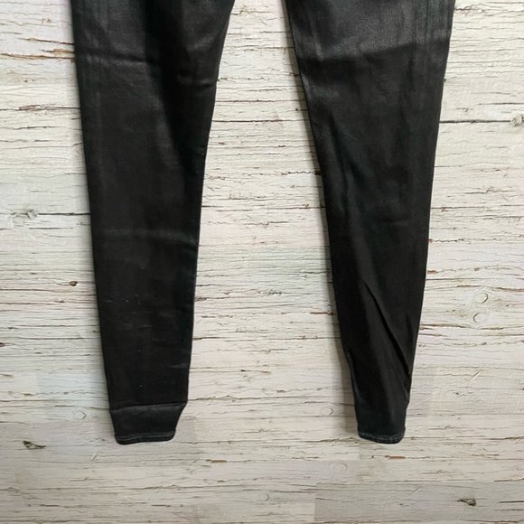 Citizens of Humanity Rocket Slick High Rise Jeans Coated Black Skinny Size 29 - Picture 8 of 11